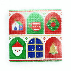 Audrey Wu Designs Advent Calendar Coaster Needlepoint Canvas - #2 Santa