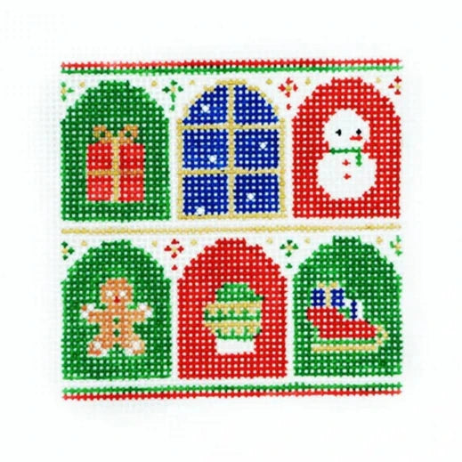 Audrey Wu Designs Advent Calendar Coaster Needlepoint Canvas - #3 Snowman