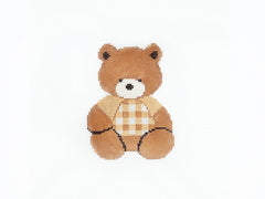 Audrey Wu Designs Gingham Bear - Beige Needlepoint Canvas