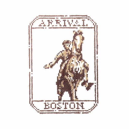 Audrey Wu Designs Passport Stamp Needlepoint Canvas - Boston