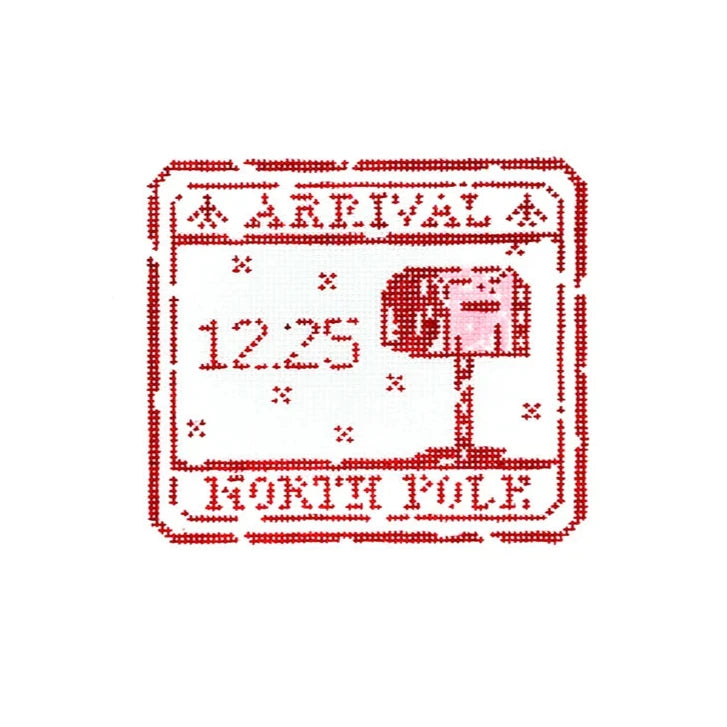 Audrey Wu Designs Passport Stamp Needlepoint Canvas - North Pole