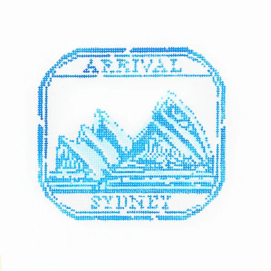 Audrey Wu Designs Passport Stamp Needlepoint Canvas - Sydney