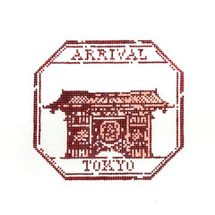 Audrey Wu Designs Passport Stamp Needlepoint Canvas - Tokyo