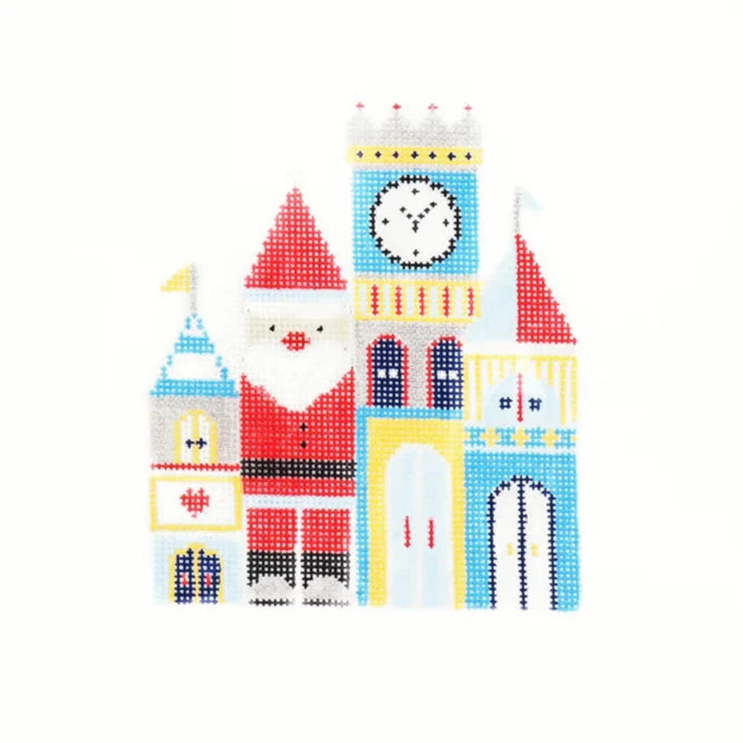 Audrey Wu Designs Santa's Castle Ornament Needlepoint Canvas