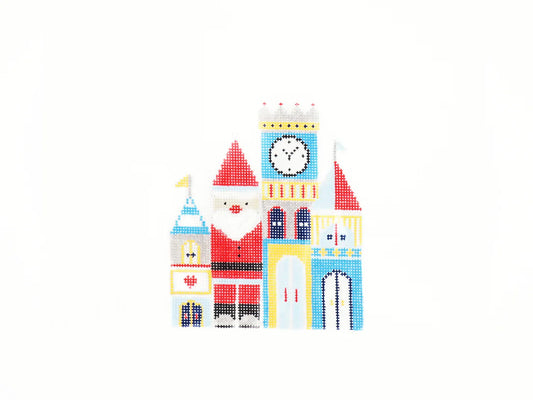 Audrey Wu Designs Santa's Castle Ornament Needlepoint Canvas