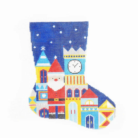 Audrey Wu Designs Santa's Castle Stocking Needlepoint Canvas