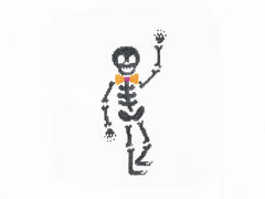 Audrey Wu Designs Spooky Skeleton Needlepoint Canvas - Black