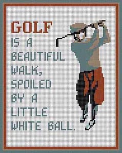 The Meredith Collection Treglown Designs Golf Needlepoint Canvas - 13M