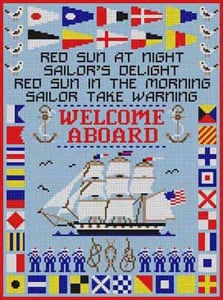 The Meredith Collection Treglown Designs Nautical Sampler Needlepoint Canvas