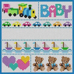 The Meredith Collection Treglown Designs Baby Boy Announce Needlepoint Canvas