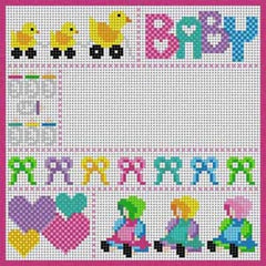 The Meredith Collection Treglown Designs Baby Girl Announce Needlepoint Canvas