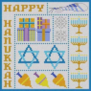 The Meredith Collection Treglown Designs Happy Hanukkah Needlepoint Canvas