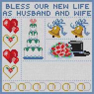 The Meredith Collection Treglown Designs Wedding Sampler Needlepoint Canvas