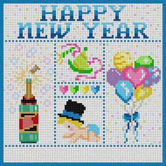 The Meredith Collection Treglown Designs Happy New Year Needlepoint Canvas