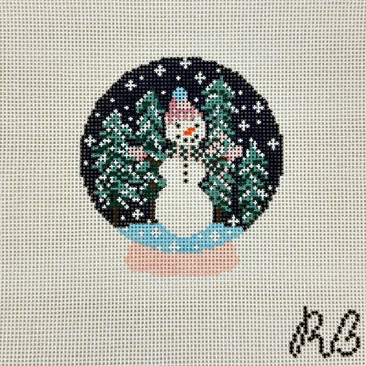 Rachel Barri Snowman Snow globe Needlepoint Canvas