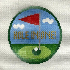 Doolittle Stitchery Hole in One Merit Badge Needlepoint Canvas