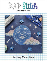 BAD Stitch Resting Moon Face Cross Stitch Pattern