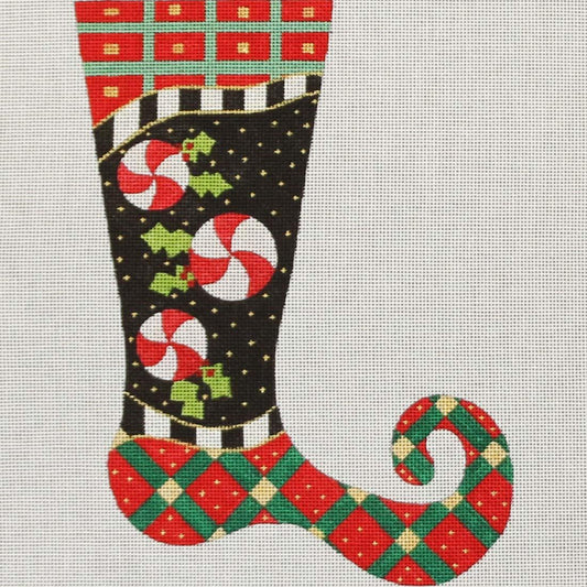 BB Needlepoint Designs Mini Stocking with Candy Needlepoint Canvas