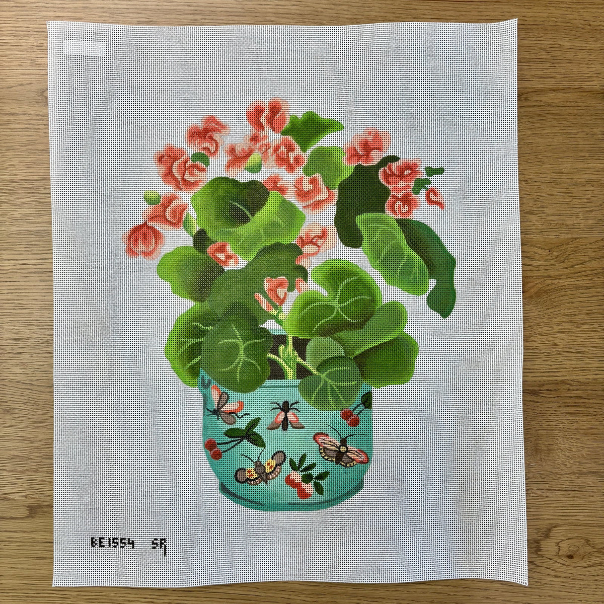 Susan Roberts Needlepoint Barbara Eyre Shaped Begonia Needlepoint Canvas