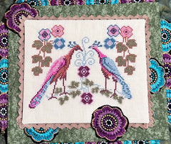 Bendy Stitchy Designs Pocketbook Peacocks Cross Stitch Pattern