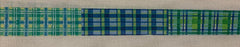 Kate Dickerson Needlepoint Collections Belt Madras Patchwork Blues and Greens Needlepoint Canvas