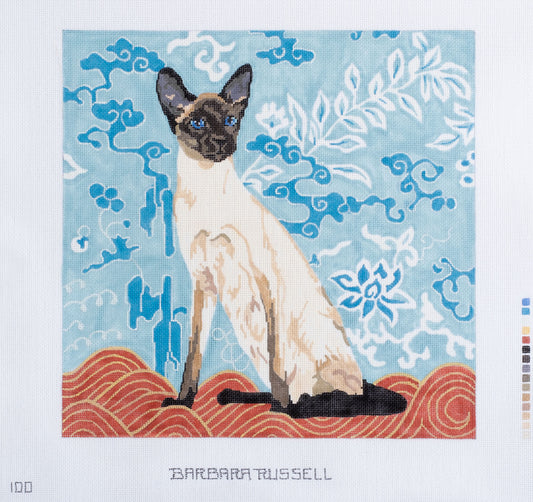 Barbara Russell Siamese Cat Needlepoint Canvas