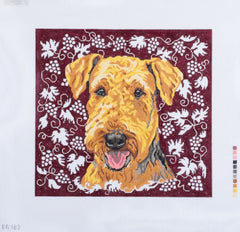 Barbara Russell Airedale II Dog Needlepoint Canvas