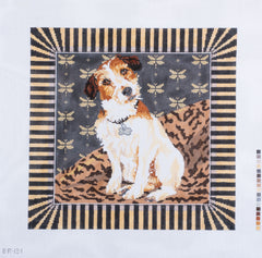 Barbara Russell Eddie the Jack Russell Dog Needlepoint Canvas