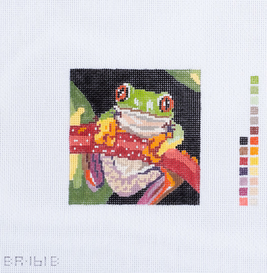 Barbara Russell Frog Coaster B Needlepoint Canvas