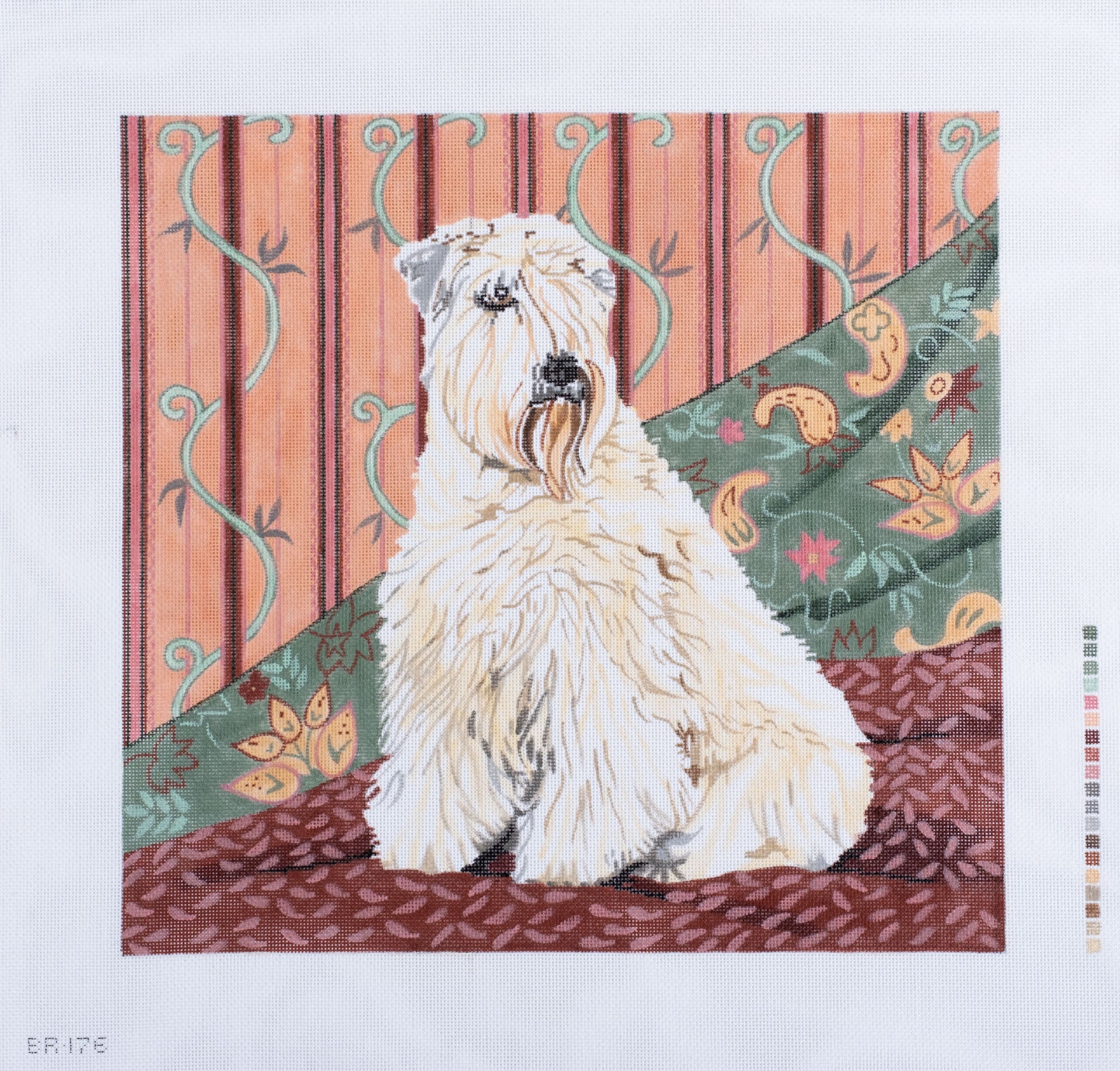 Barbara Russell Soft-Coated Wheaten Terrier Dog Needlepoint Canvas