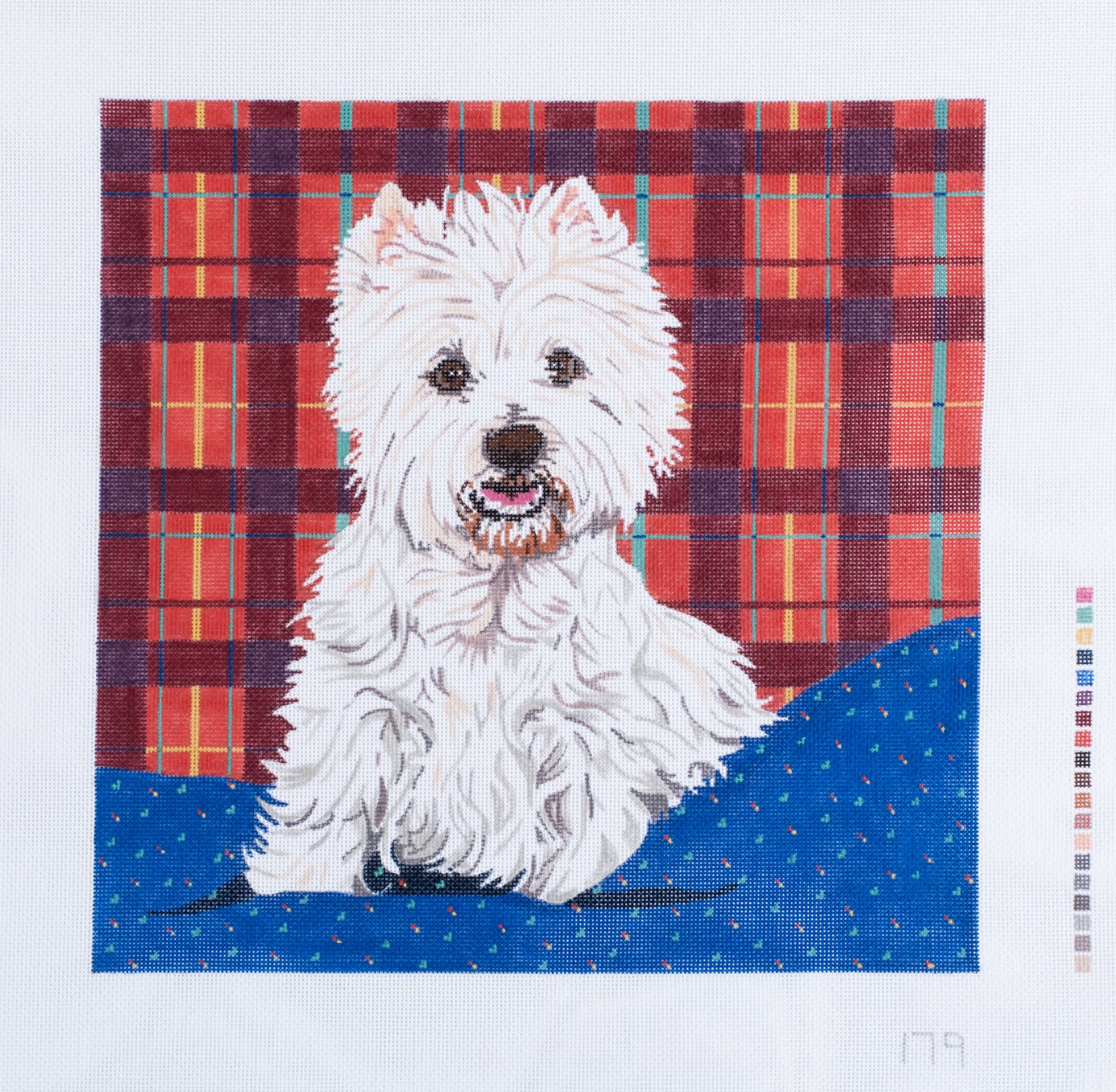Barbara Russell Westie II Dog Needlepoint Canvas