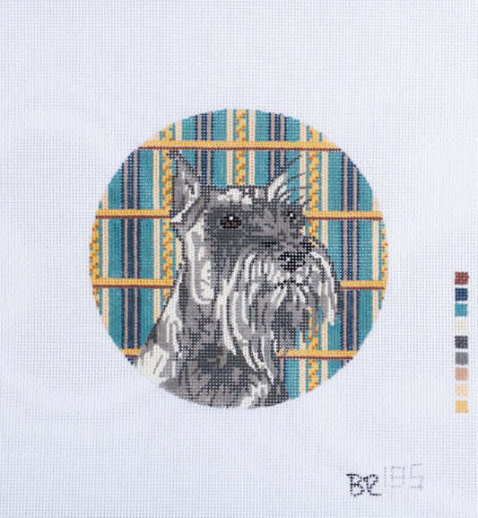 Barbara Russell Small Schnauzer Head Needlepoint Canvas