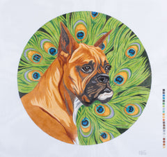 Barbara Russell The Boxer Dog Needlepoint Canvas