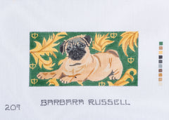 Barbara Russell Fawn Pug Dog Eyeglass Case Needlepoint Canvas