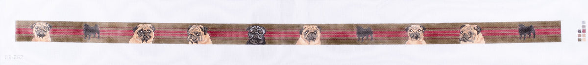 Barbara Russell Pug Dog Belt Needlepoint Canvas