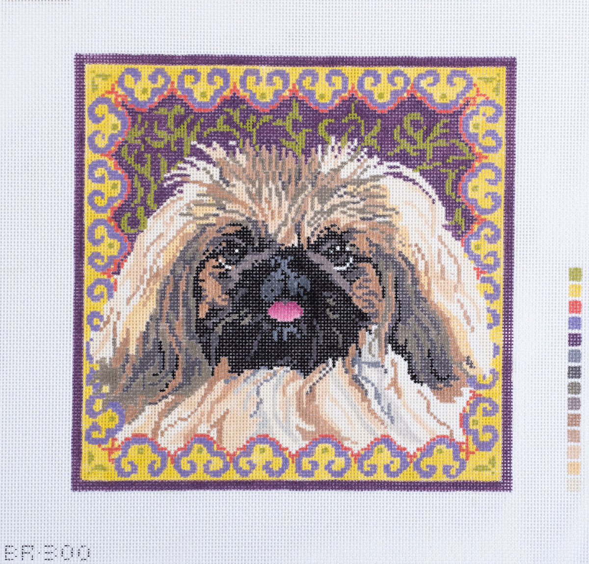 Barbara Russell Pekingese Dog Needlepoint Canvas