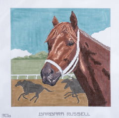 Barbara Russell Race Horse Needlepoint Canvas