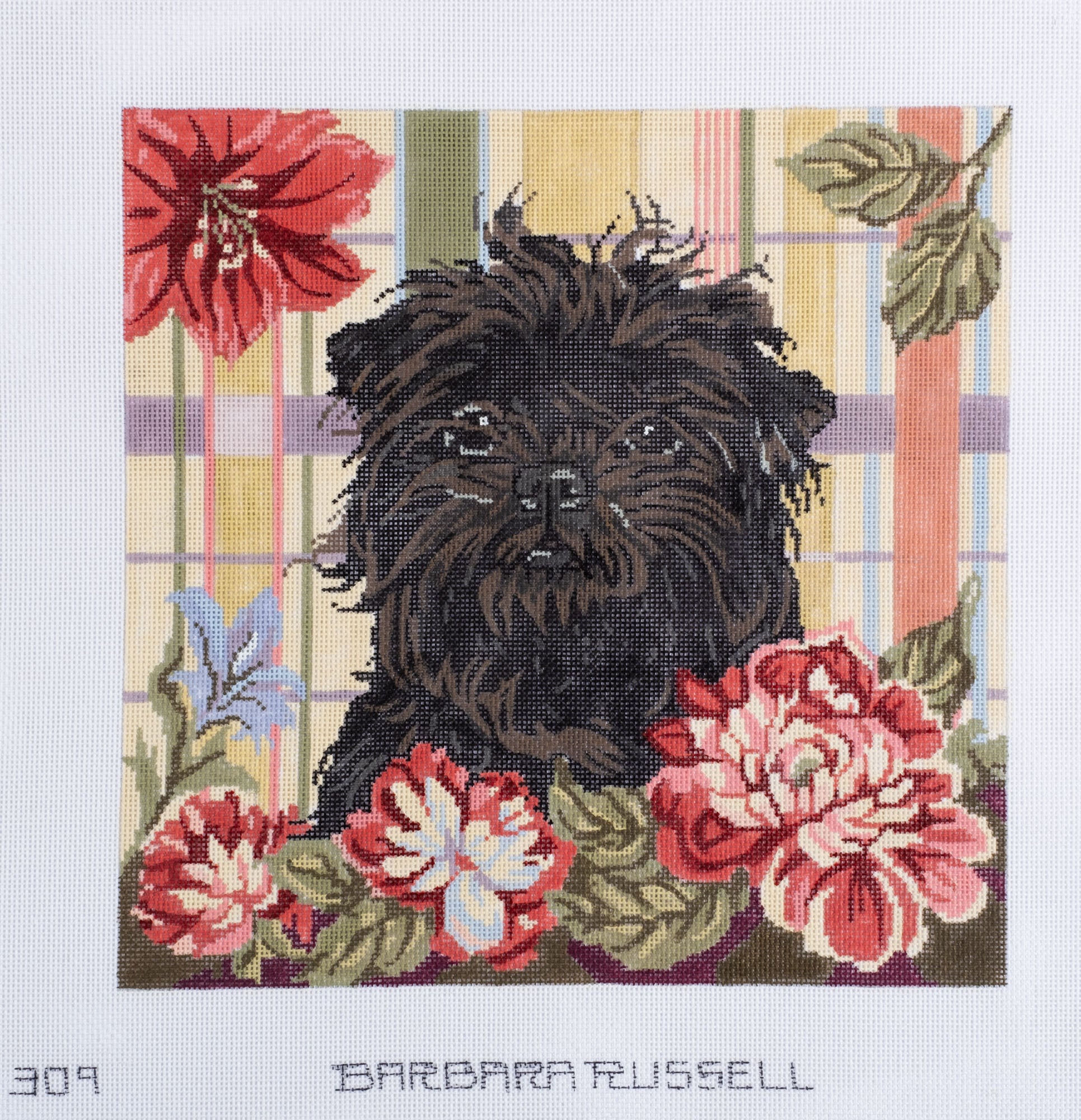 Barbara Russell Affenpinscher Dog Needlepoint Canvas