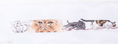 Barbara Russell Cats Belt Needlepoint Canvas
