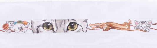 Barbara Russell Cats Belt Needlepoint Canvas