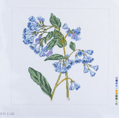 Barbara Russell Wildflower: Virginia Bluebells Needlepoint Canvas