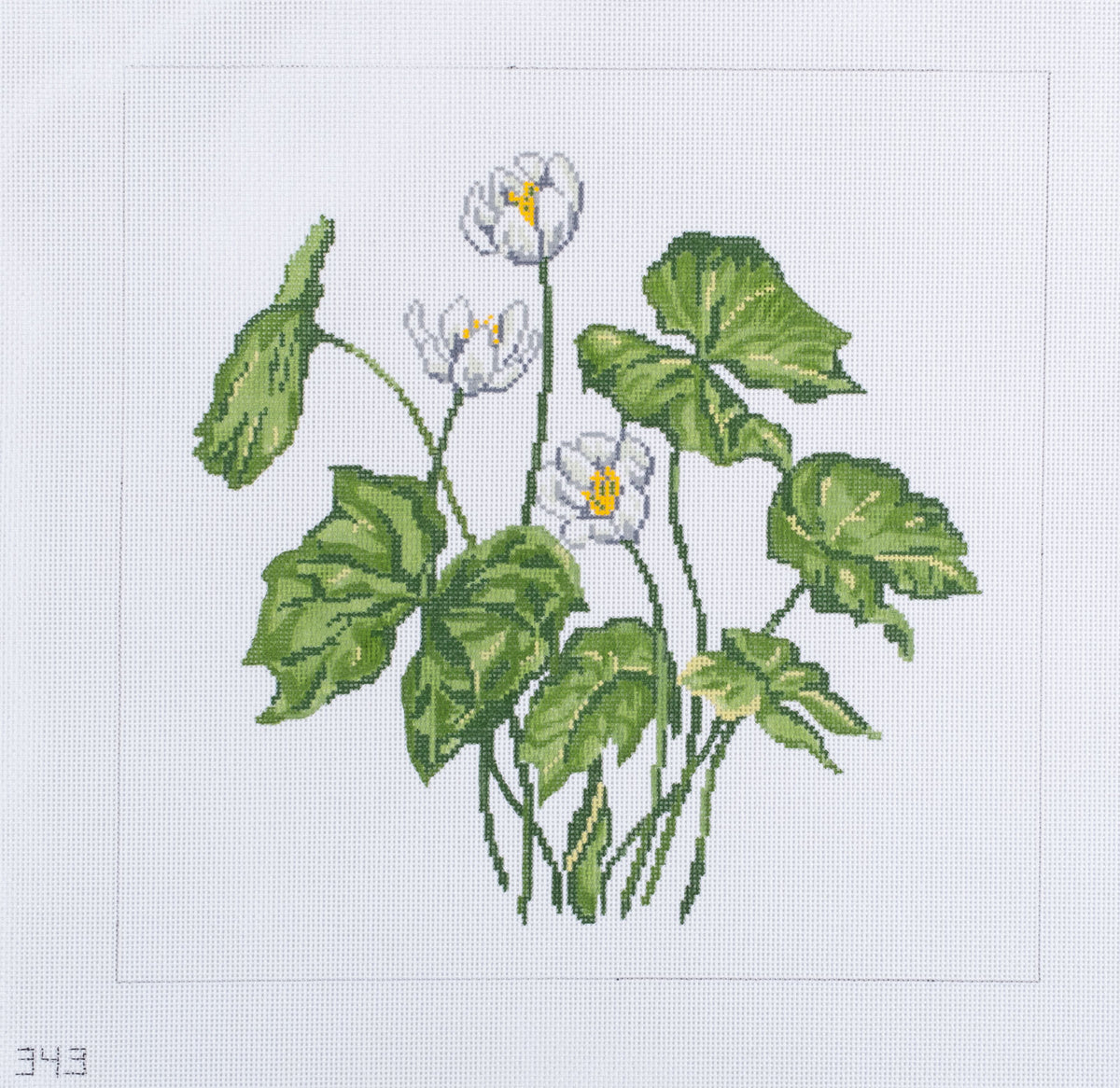 Barbara Russell Wildflower: Twin Leaf Needlepoint Canvas