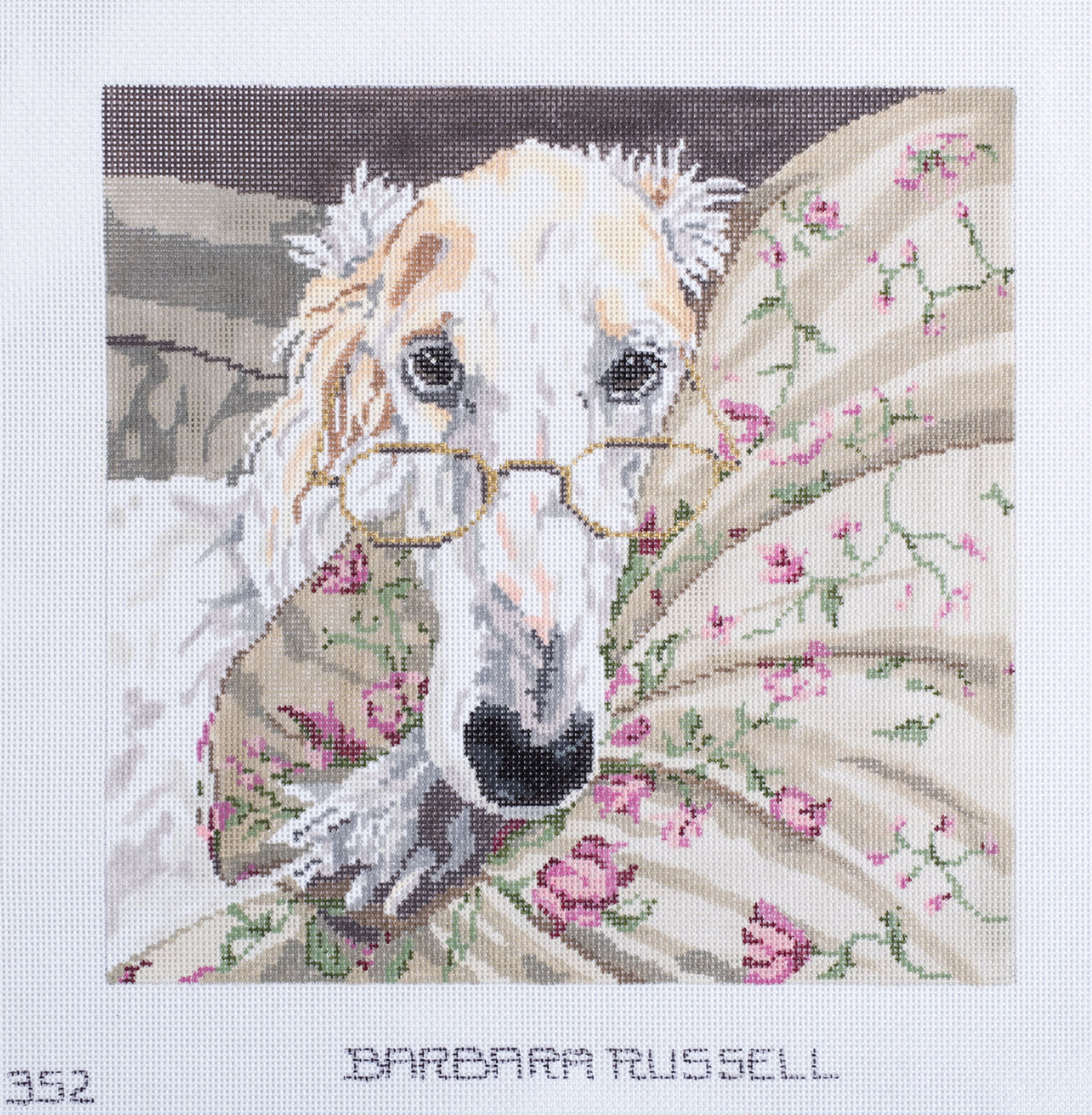 Barbara Russell Arthur the Borzoi Dog Needlepoint Canvas
