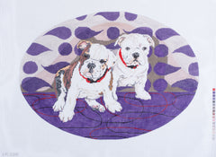 Barbara Russell Bulldog Pups Needlepoint Canvas