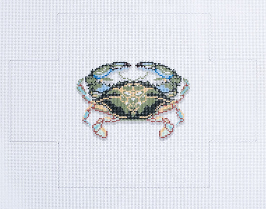 Barbara Russell Blue Crab Brick Needlepoint Canvas