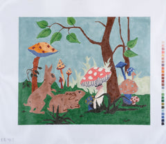 Barbara Russell Two Bunnies Needlepoint Canvas