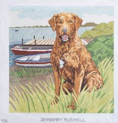 Barbara Russell Chesapeake Bay Retriever Dog Needlepoint Canvas