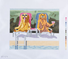 Barbara Russell Retriever Retreat Needlepoint Canvas
