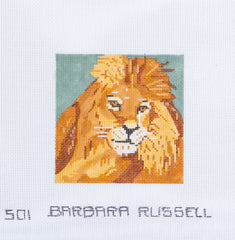 Barbara Russell Lion Head Needlepoint Canvas