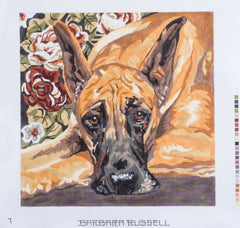 Barbara Russell Great Dane Dog Needlepoint Canvas